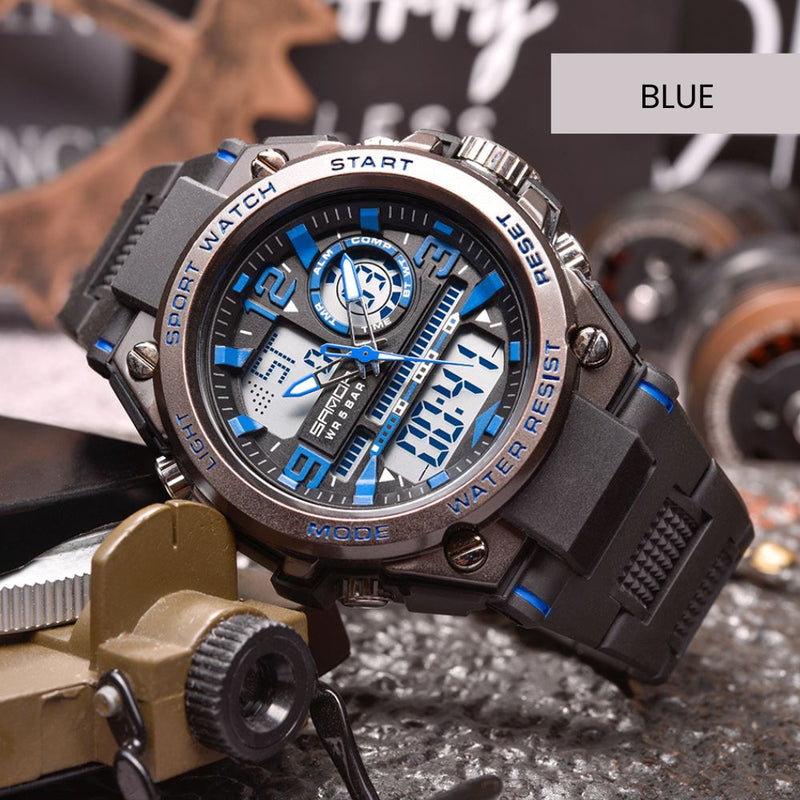 Relógio Militar Masculino SANDA Sport Joias & Acessórios (Relógio 2) Dm Stores Preto/Azul 