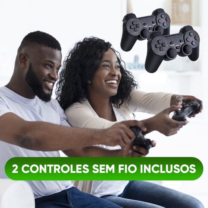 Super Game Stick Retrô - 10.000 Jogos 4K + 2 Controles de Brinde