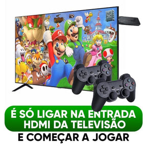 Super Game Stick Retrô - 10.000 Jogos 4K + 2 Controles de Brinde